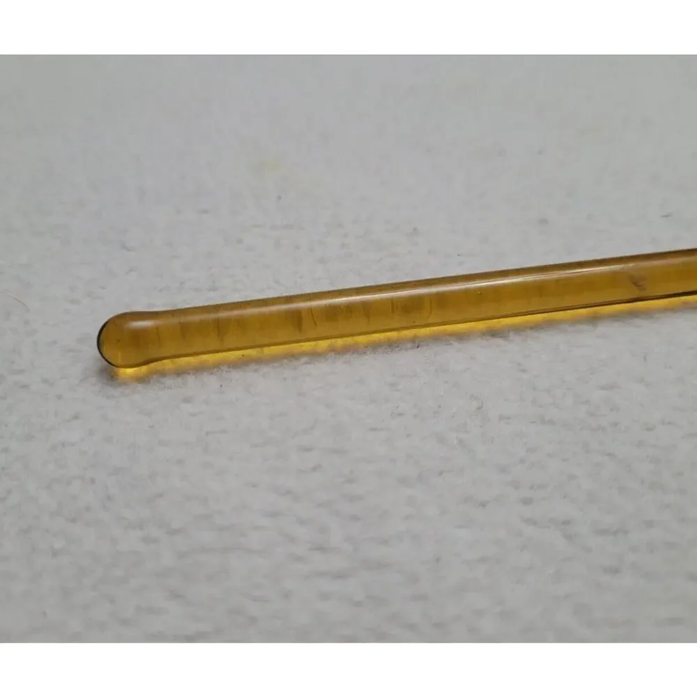 Golden Yellow Vintage Blown Glass Swizzle Sticks Barware Cocktail Stirrers